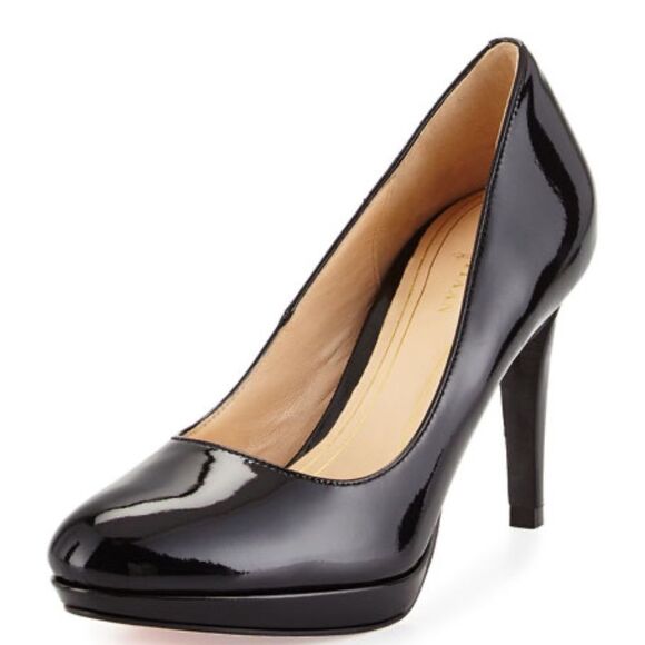 Cole Haan Chelsea Black Patent Heels Sz 7.5 - Picture 1 of 8